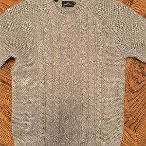 Rodd & Gunn Light Gray Cable Knit Crewneck Sweater